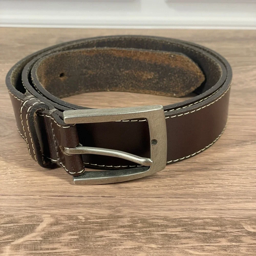 Timberland Mens Brown Leather Belt Size 42